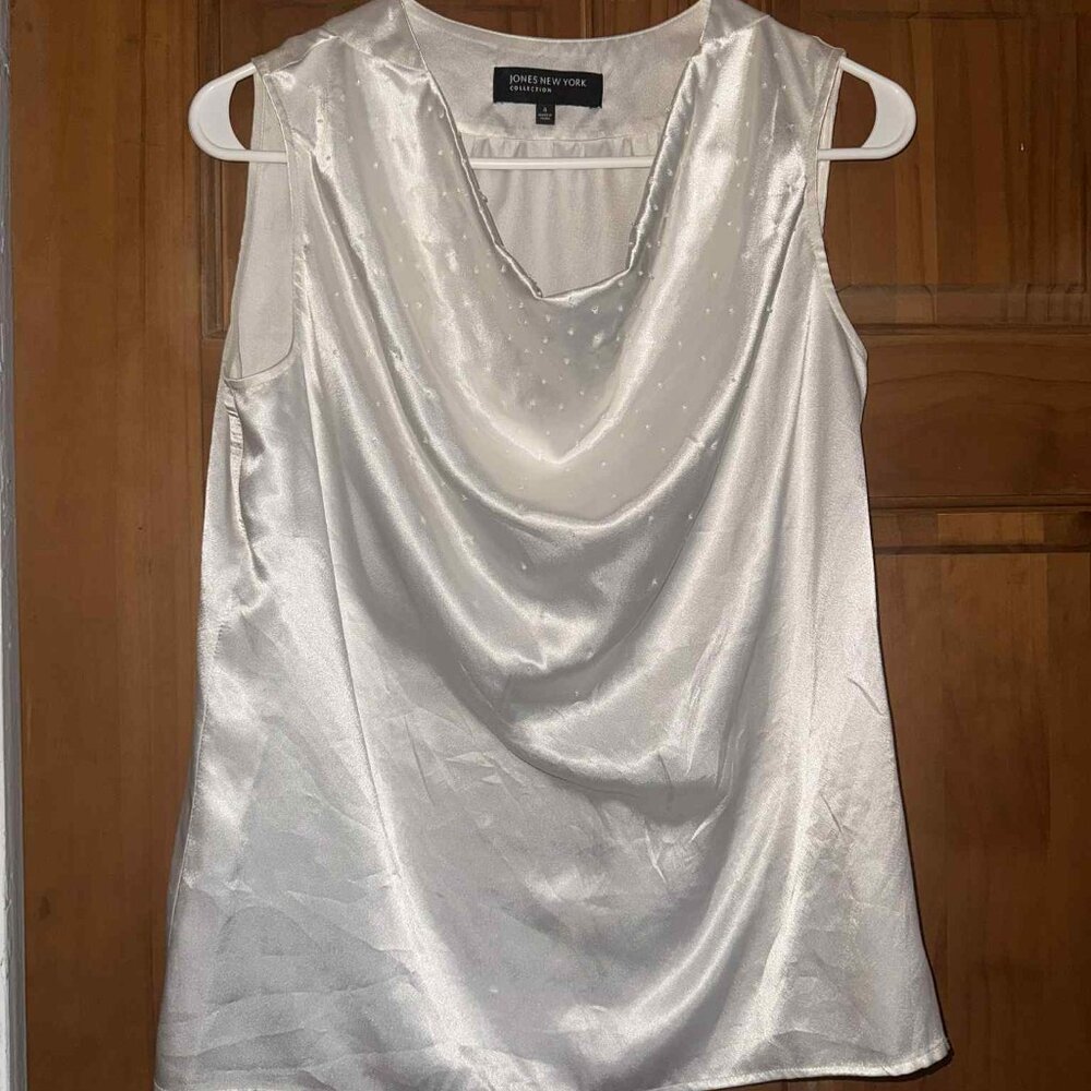 Jones New York White Beaded Blouse - Size 4